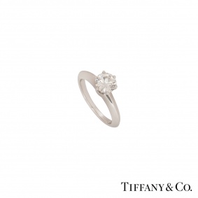 Tiffany & Co. Platinum Diamond Setting Ring 0.86ct I/VS1 XXX